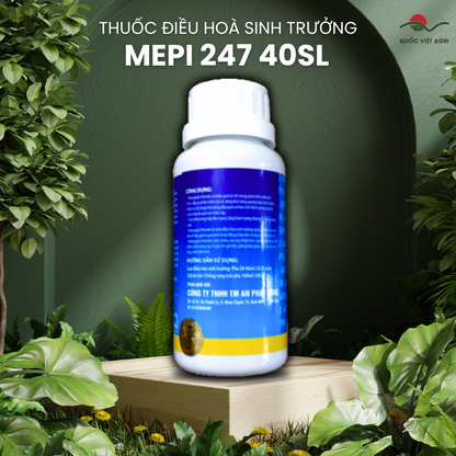 Mặt sau chai MEPI 247 40SL 160ml với hướng dẫn sử dụng chi tiết và thông tin thành phần đầy đủ