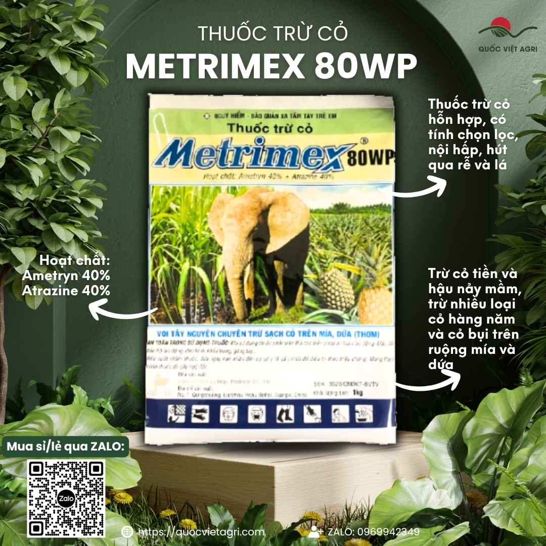 mặt trước sản phẩm metrimex 80wp 1kg của việt thắng group phân phối bởi quốc việt agri