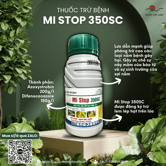Chai thuốc MI STOP 350SC 240ml – Mặt trước bao bì sản phẩm chính hãng.