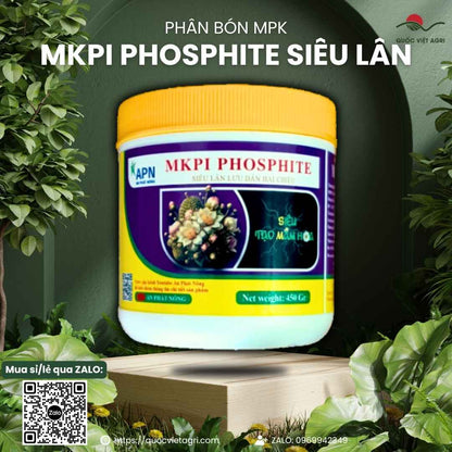 Hũ phân bón MKPI Phosphite Siêu Lân 450g – mặt trước bao bì