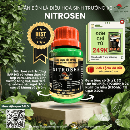 Phân bón lá Nitrosen NPK chất điều hòa sinh trưởng Quốc Việt Agri
