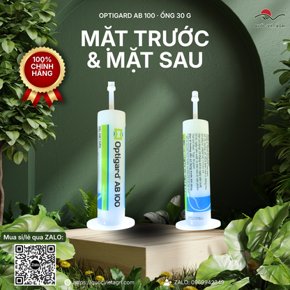 Mặt trước và mặt sau cùng một sản phẩm Optigard AB 100 30 g
