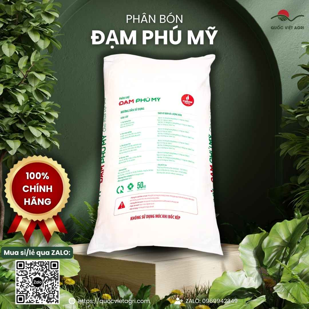 Mặt sau bao Phân Đạm Ure PHÚ MỸ 50kg chính hãng PVFCCo.