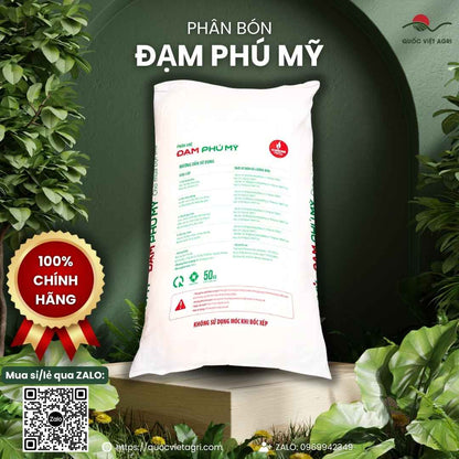 Mặt sau bao Phân Đạm Ure PHÚ MỸ 50kg chính hãng PVFCCo.