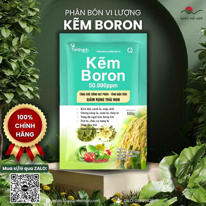 Hàm lượng Kẽm 50.000ppm và Bo 50.000ppm chống rụng trái non.