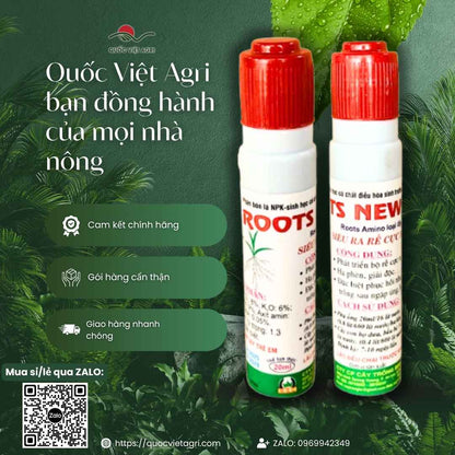 Hình ảnh tổng quan sản phẩm kích rễ Bimix Roots New 20ml, giải pháp ra rễ cực mạnh cho cây con từ Quốc Việt Agri.