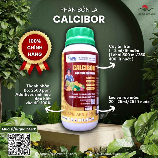 Mặt trước chai Phân bón vi lượng CALCIBOR 500ml chính hãng An Phát Nông.