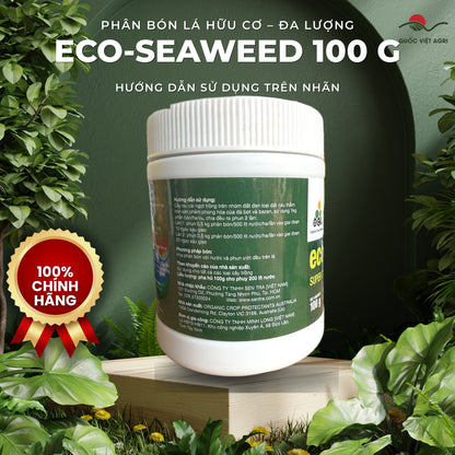 Phân bón lá hữu cơ – đa lượng eco-seaweed hũ 100g – OCP – hướng dẫn sử dụng trên nhãn