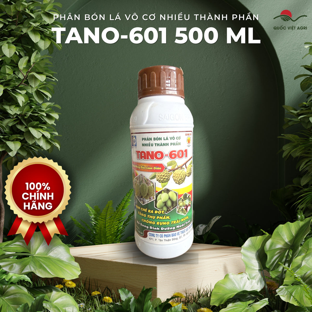 Phân bón lá TANO-601 chai 500ml – NPK 7-6-7 vi lượng – SPC – mặt trước