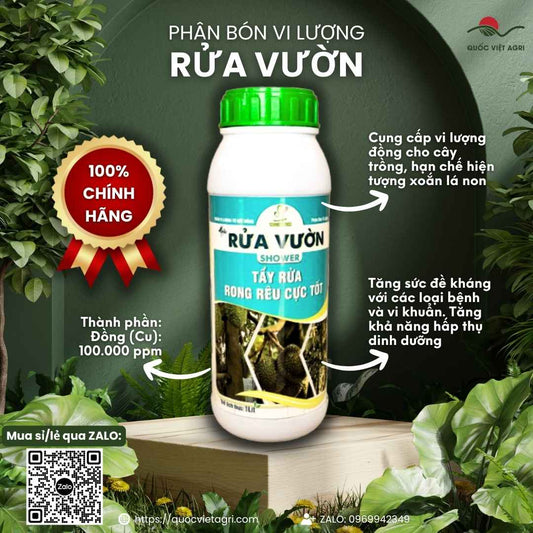 Chai Phân bón vi lượng Đồng RỬA VƯỜN dung tích 1 Lít.