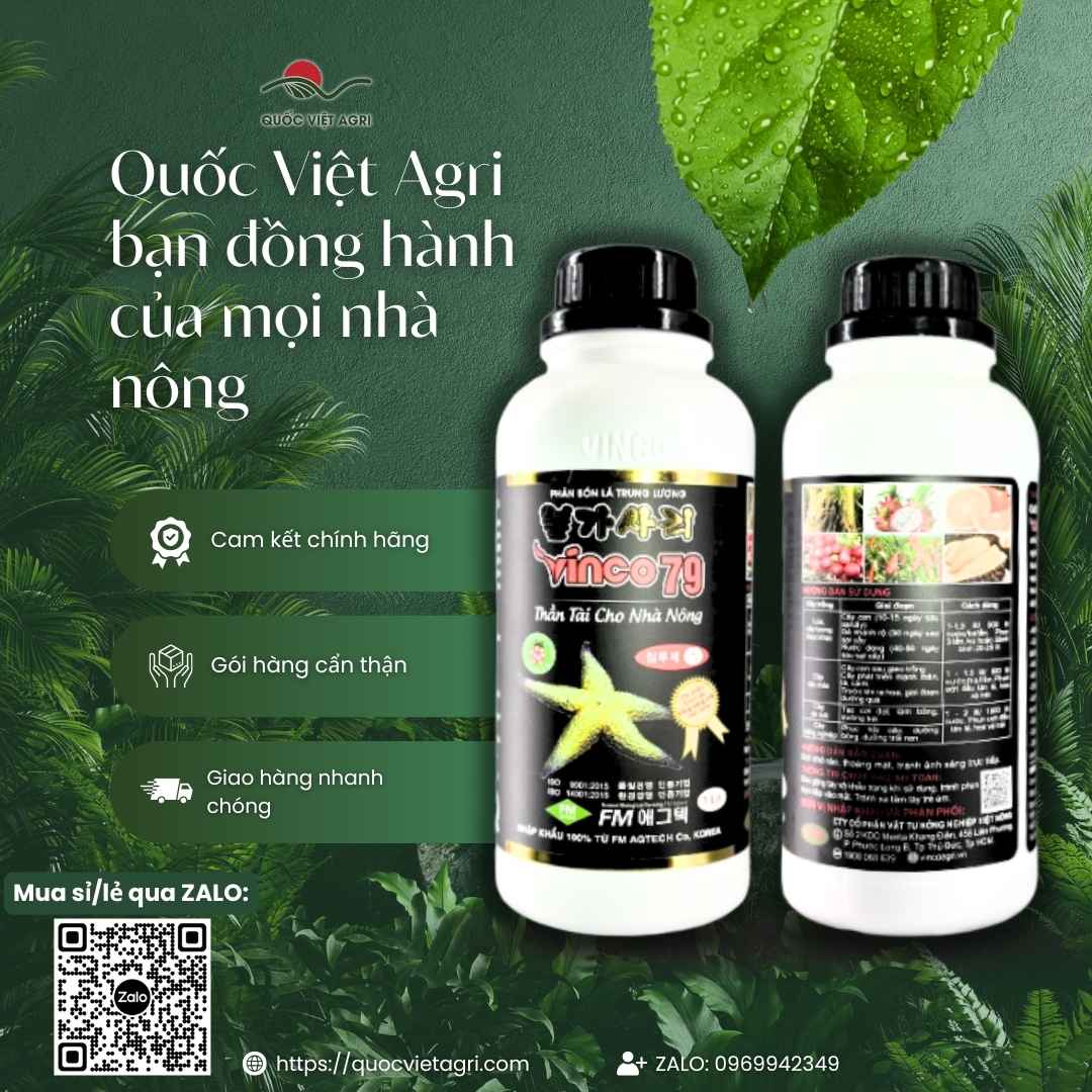 Bảng thành phần Canxi hữu cơ 12% chống rụng trái, nứt trái.