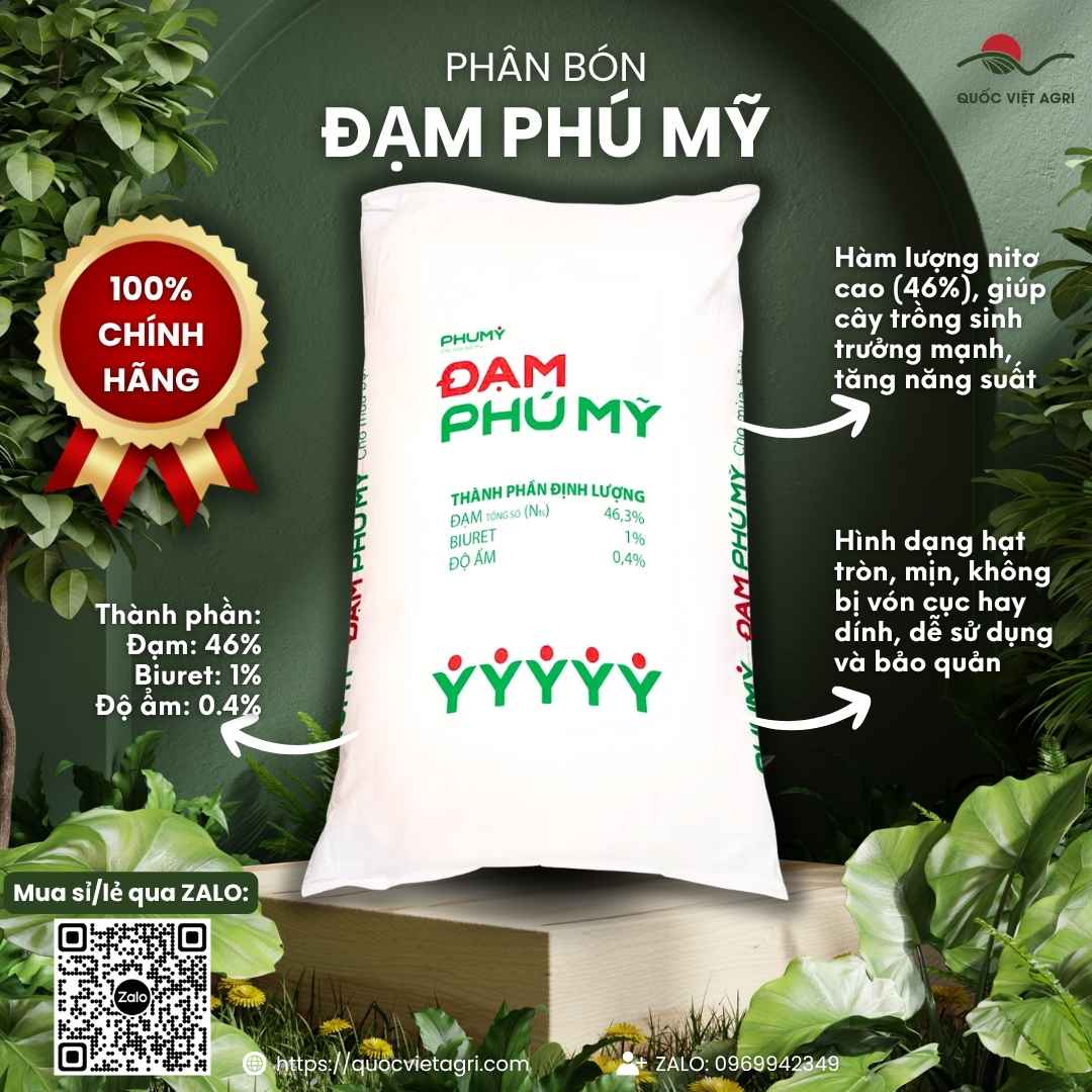 Mặt trước bao Phân Đạm Ure PHÚ MỸ 50kg chính hãng PVFCCo.
