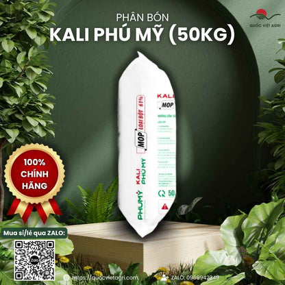 Mặt sau bao Phân bón Kali Đỏ PHÚ MỸ 50kg chính hãng PVFCCo.