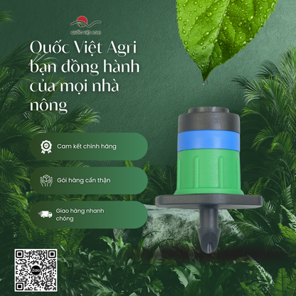 Béc phun tròn 360° QVA bù áp 55 L/h – Gói 10 cái – Quốc Việt Agri đồng hành cùng nhà nông.