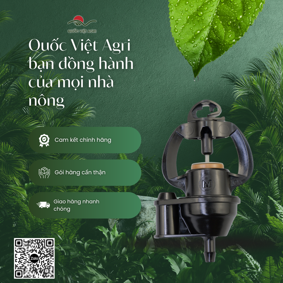 Béc phun mưa QVA bù áp 55 L/h – Gói 5 cái – Quốc Việt Agri đồng hành cùng nhà nông.