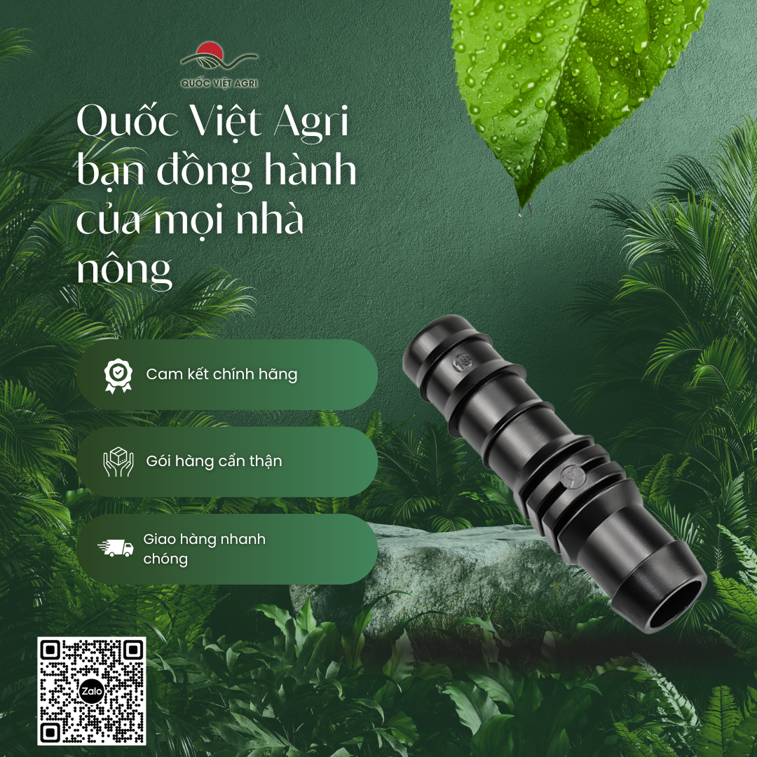 Khởi thủy QVA cho ống PE16, Dn16×15 – Gói 10 cái – Quốc Việt Agri đồng hành cùng nhà nông.