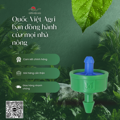 Đầu nhỏ giọt QVA bù áp chống chảy rút 2 L/h – Gói 10 cái – Quốc Việt Agri đồng hành cùng nhà nông.