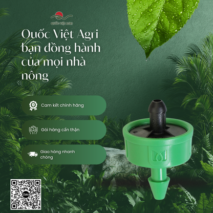 Đầu nhỏ giọt QVA bù áp chống chảy rút 4 L/h – Gói 10 cái – Quốc Việt Agri đồng hành cùng nhà nông.