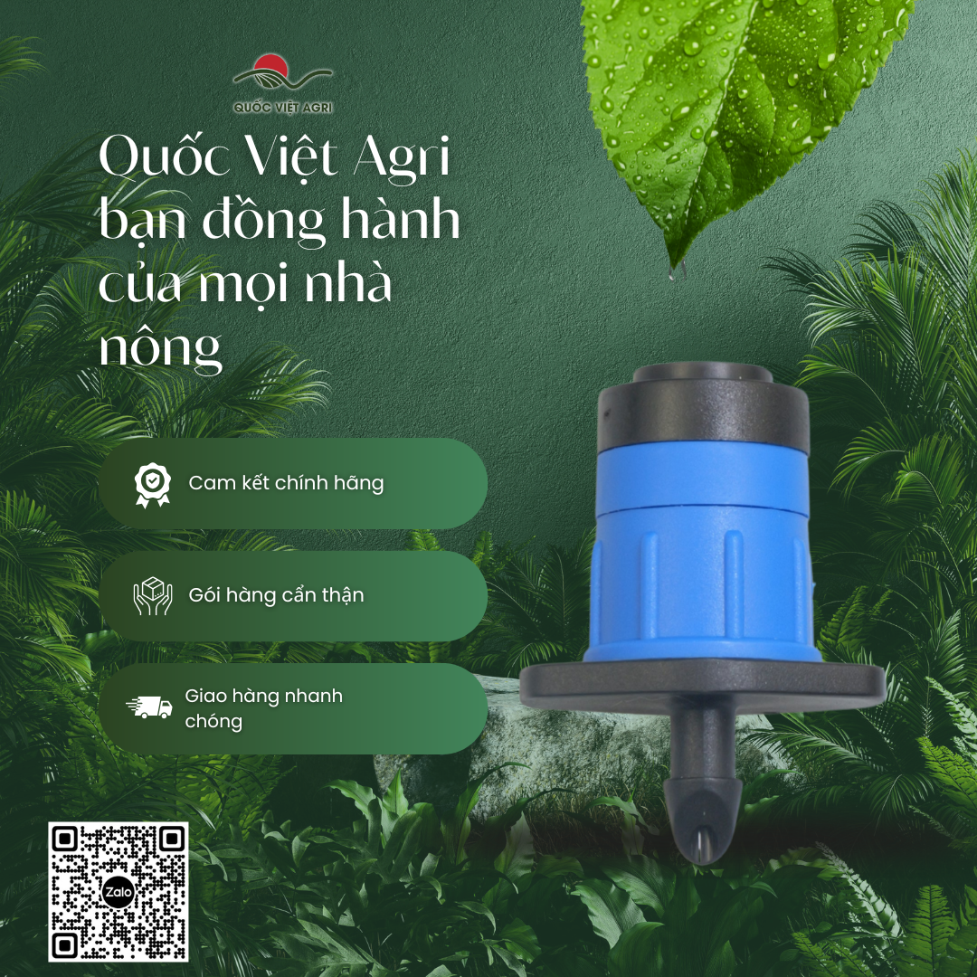 Béc tưới gốc QVA bù áp 35 L/h – Gói 10 cái – Quốc Việt Agri đồng hành cùng nhà nông.