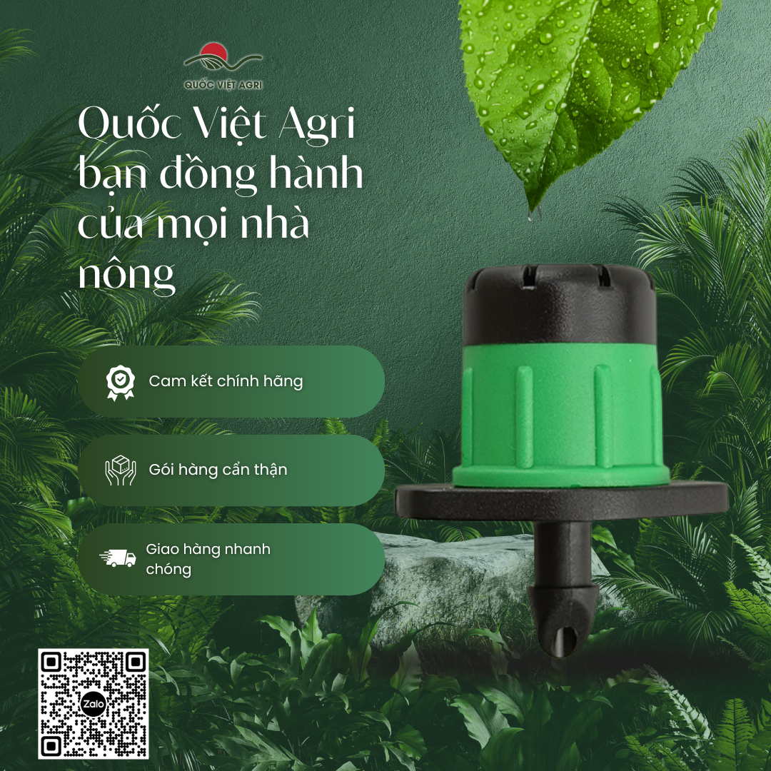 Béc tưới gốc QVA bù áp 55 L/h – Gói 10 cái – Quốc Việt Agri đồng hành cùng nhà nông.