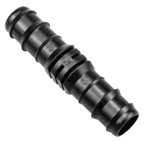 Góc nghiêng nối thẳng ống PE 16 mm QVA, thể hiện hai đầu gài và gờ giữa