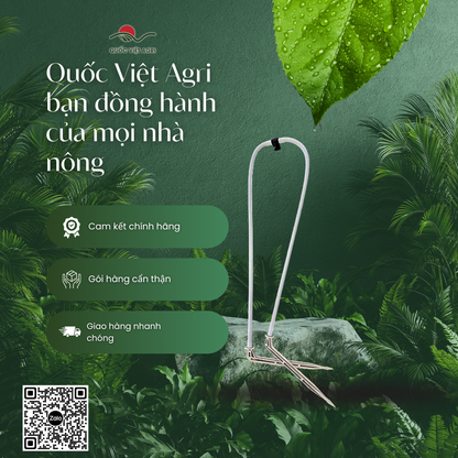 Bộ que tưới 2 nhánh QVA, dây PE trắng–đen 50 cm – Gói 5 bộ – Quốc Việt Agri đồng hành cùng nhà nông.