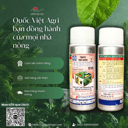 Ảnh toàn diện chai thuốc trừ nhện Saromite 57EC 250ml đặc trị nhện đỏ, nhện gié.