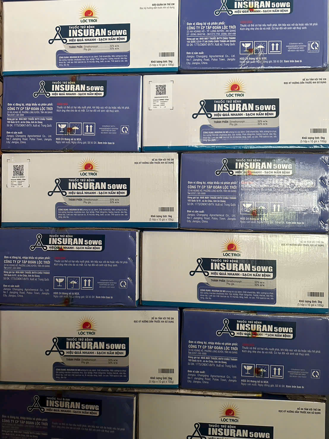 Thùng Insuran 50WG (Dimethomorph) — đặc trị sương mai | Lộc Trời