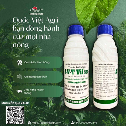 Ảnh toàn diện chai thuốc trừ nấm A-V-T VIL 5SC 1 Lít Việt Thắng.