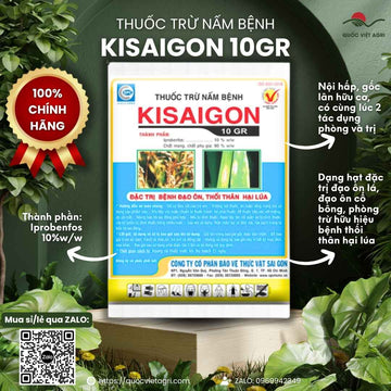Thuốc Trừ Bệnh KISAIGON 10GR (1KG) | Iprobenfos | Đặc Trị Đạo Ôn, Thối Thân | Quốc Việt Agri
