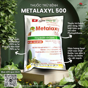 TATSU 25WP (METALAXYL 500, 500g) – Thuốc Trừ Nấm Metalaxyl, Đặc Trị Phytophthora, Lưu Dẫn Hai Chiều