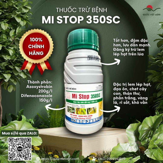 Mặt trước chai Thuốc Trừ Bệnh MI STOP 350SC 240ml.