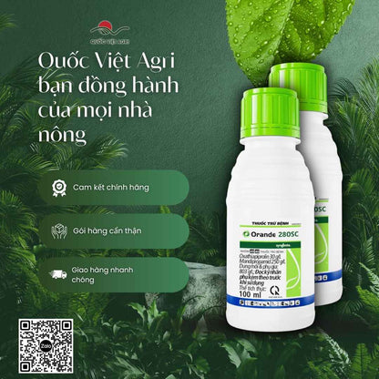 Bảng thành phần Oxathiapiprolin và Mandipropamid mặt sau chai Orande