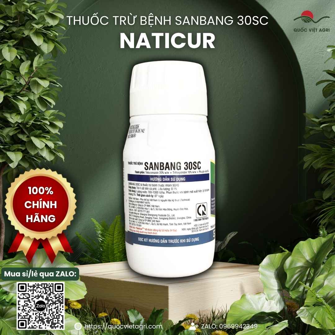 Chai SANBANG 30SC Naticur 240ml – dạng sữa, vừa phòng vừa trị nấm bệnh lúa