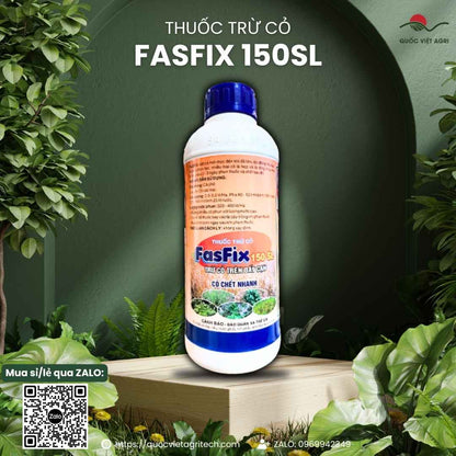 Hoạt chất Glufosinate Ammonium 150g/l ghi rõ trên nhãn chai Fasfix.