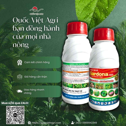 Hình ảnh tổng quan sản phẩm thuốc trừ cỏ Gardona 250SL, giải pháp diệt cỏ lá rộng, lá hẹp nhanh chóng từ Quốc Việt Agri.