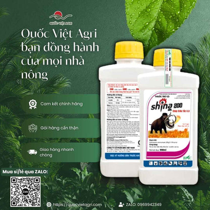 Bảng thành phần Glufosinate 200g/l mặt sau chai Shina 18SL.