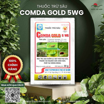 Gói thuốc trừ sâu sinh học COMDA GOLD 5WG của Công ty CP Bảo Vệ Thực Vật Sài Gòn.