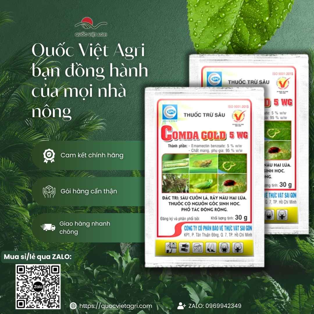 Các gói COMDA GOLD 5WG kèm cam kết chính hãng và giao hàng nhanh của Quốc Việt Agri.