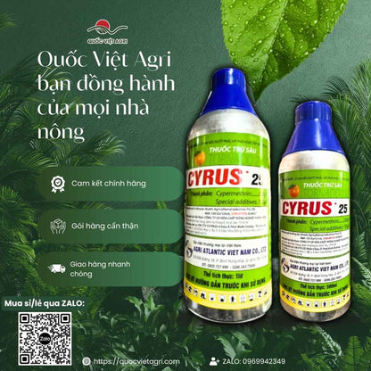 Chai Cyrus 25EC 500ml và 1 lít kèm cam kết chính hãng và giao hàng nhanh của Quốc Việt Agri.