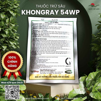 Gói KHONGRAY 54WP 100g – thuốc trừ rầy nâu, rầy lưng trắng cho cây lúa, phân phối bởi Quốc Việt Agri