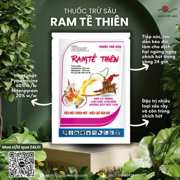 Thuốc Trừ Sâu RAM TỀ THIÊN (25g) | Tiêu Diệt Chích Hút, Bọ Trĩ, Rầy Nâu | Quốc Việt Agri