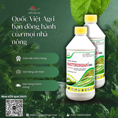 Nhãn chai Sát Trùng Đan với hoạt chất Thiosultap-sodium 18% không mẩn ngứa.