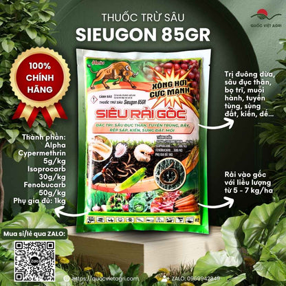 Mặt trước gói SIEUGON 85GR kèm bảng thành phần