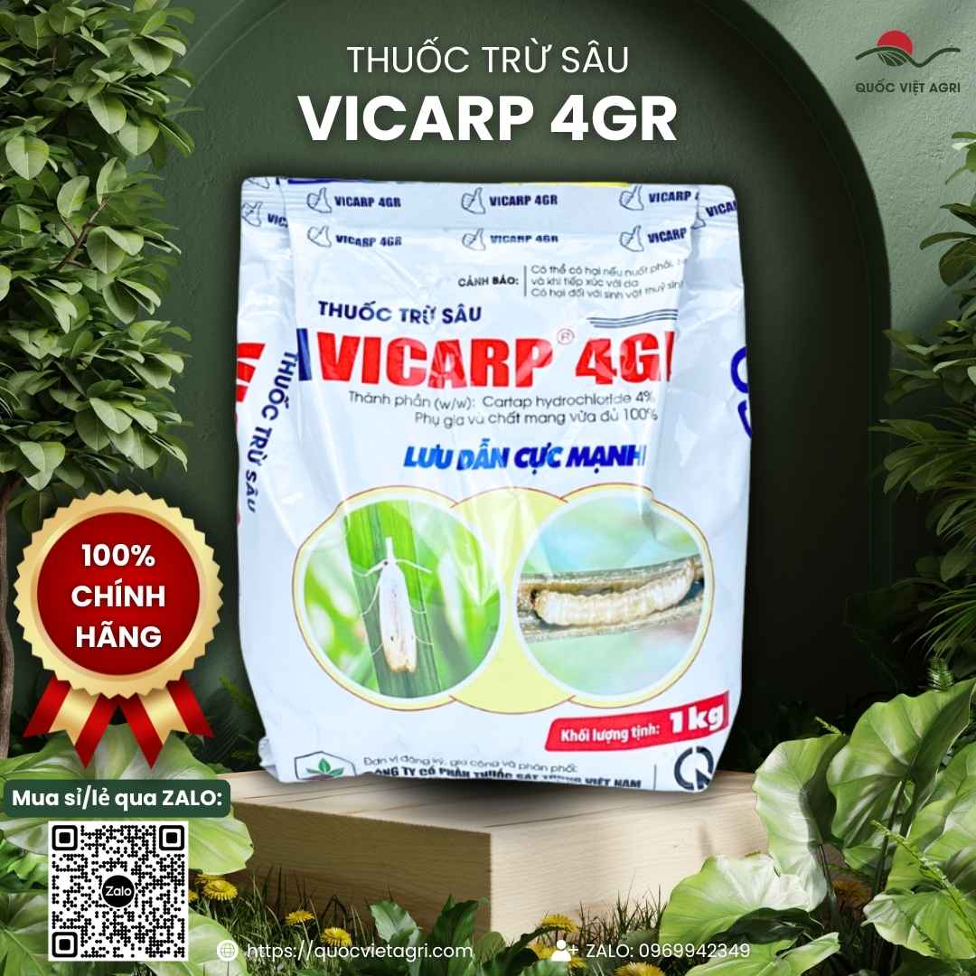 Gói VICARP 4GR 1kg VIPESCO – thuốc hạt rải ruộng cho cây lúa
