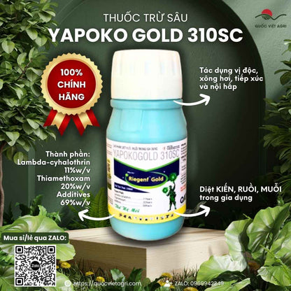 Mặt trước chai Thuốc trừ sâu YAPOKO GOLD 310SC 240ml thay thế Regent.