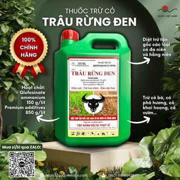 Thuốc Trừ Cỏ TRÂU RỪNG ĐEN 150SL (Can 4.5 Lít) - Glufosinate-Ammonium, Diệt Tận Gốc Cỏ Đa Niên và Hằng Niên