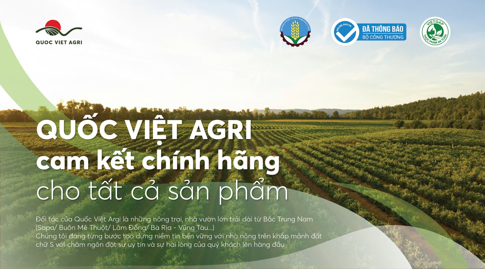 hình ảnh chính sách cam kết chính hãng cho toàn bộ sản phẩm của quốc việt agri 